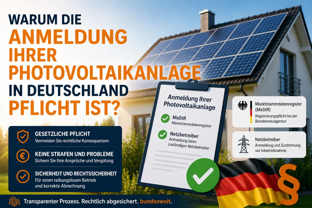 Warum ist die Anmeldung einer Photovoltaikanlage in Deutschland Pflicht?