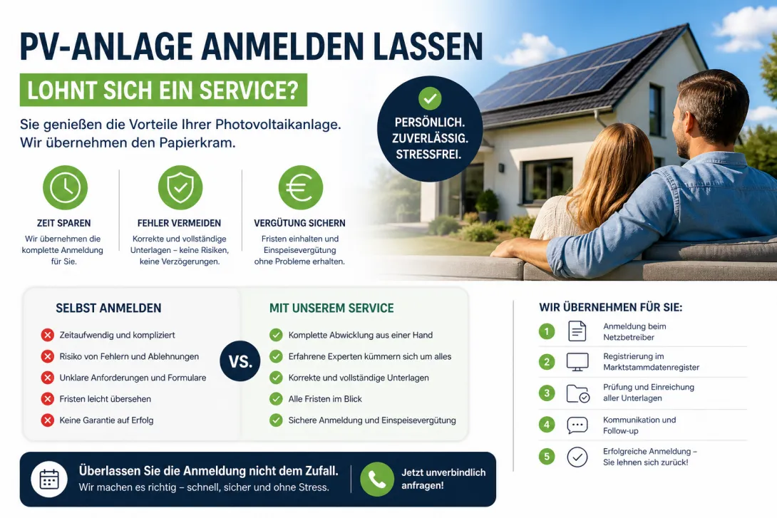 PV-Anlage anmelden lassen – lohnt sich ein Service wirklich?